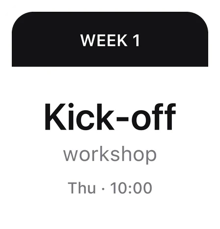 Week 1 kick-off workshop